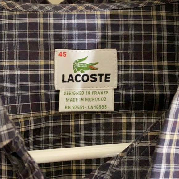 Lacoste Navy Plaid button down shirt - Picture 3 of 5